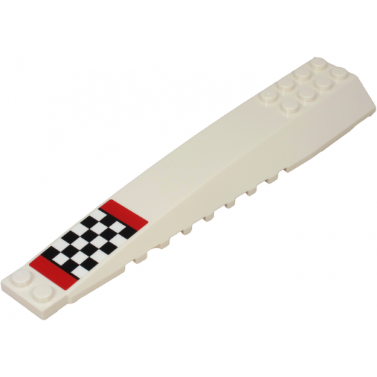 Wedge 16 x 4 Triple Curved with Checkered Flag and Red Rectangles Pattern (Sticker) - Set 60260