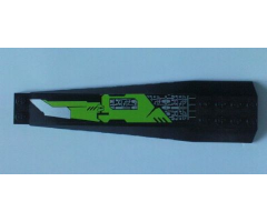 Wedge 16 x 4 Triple Curved with Lime Green and Silver Circuitry and Blade Curved Left Pattern (Sticker) - Set 8104