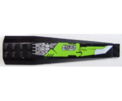 Wedge 16 x 4 Triple Curved with Lime Green and Silver Circuitry and Blade Curved Right Pattern (Sticker) - Set 8104