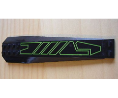 Wedge 16 x 4 Triple Curved with Lime Green Geometric Pattern (Sticker) - Set 7707