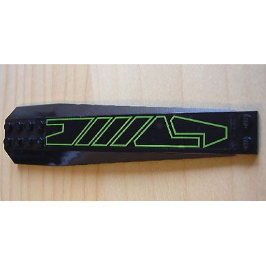 Wedge 16 x 4 Triple Curved with Lime Green Geometric Pattern (Sticker) - Set 7707