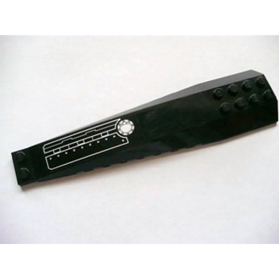 Wedge 16 x 4 Triple Curved with Silver Panels, Rivets and Filler Cap Pattern Model Right (Sticker) - Set 7787