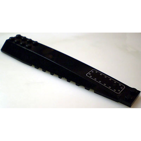 Wedge 16 x 4 Triple Curved with White Rectangle and Bolts Pattern (Sticker) - Set 7780