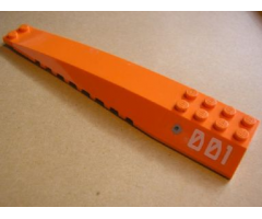 Wedge 16 x 4 Triple Curved with Bullet Hole and '001' on Left Side Pattern (Sticker) - Set 7705