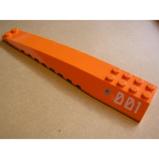 Wedge 16 x 4 Triple Curved with Bullet Hole and '001' on Left Side Pattern (Sticker) - Set 7705