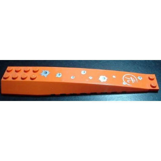 Wedge 16 x 4 Triple Curved with Bullet Holes and Chinese Logogram '?' (Light) Encircled Pattern (Sticker) - Set 7705