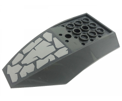 Cockpit 10 x 6 x 2 Curved with Light Bluish Gray Stones Pattern (Sticker) - Set 71720