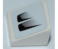 Slope 30 1 x 1 x 2/3 with Black Air Intake Double Faded on White Background Pattern Model Left (Sticker) - Set 8149