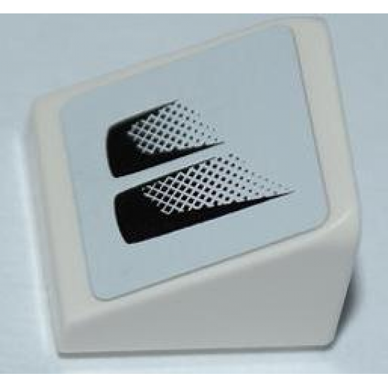 Slope 30 1 x 1 x 2/3 with Black Air Intake Double Faded on White Background Pattern Model Left (Sticker) - Set 8149