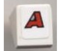 Slope 30 1 x 1 x 2/3 with Red 'A' Pattern (Sticker) - Set 8124