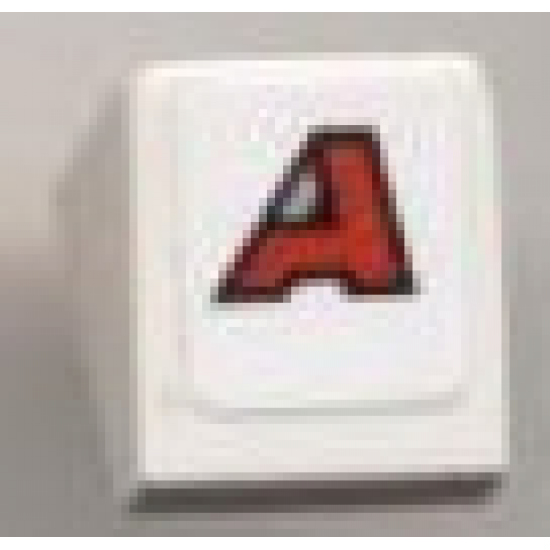 Slope 30 1 x 1 x 2/3 with Red 'A' Pattern (Sticker) - Set 8124