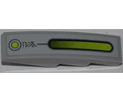 Slope, Curved 4 x 1 with Lime Light Bar and Dot and Alien Characters Pattern (Sticker) - Set 7067