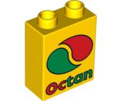 Duplo, Brick 1 x 2 x 2 with Octan Logo Pattern