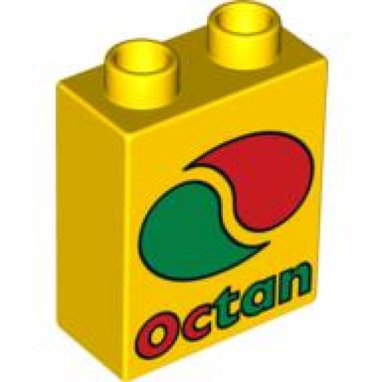Duplo, Brick 1 x 2 x 2 with Octan Logo Pattern