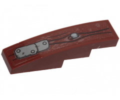 Slope, Curved 4 x 1 with Wood Grain, Metal Plates and Silver Nails Pattern (Sticker) - Set 70419