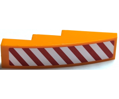 Slope, Curved 4 x 1 with Red and White Danger Stripes Pattern Right Side (Sticker) - Set 7642