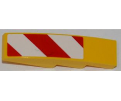 Slope, Curved 4 x 1 with Large Red and White Danger Stripes Pattern (Small Red Corners) Model Right Side (Sticker) - Set 7746