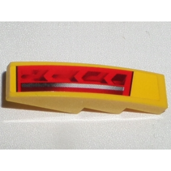 Slope, Curved 4 x 1 with Red Taillight and Silver Stripe Pattern Model Right Side (Sticker) - Set 8169