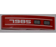 Slope, Curved 4 x 1 with White '7985' and Double Grille Pattern Model Right (Sticker) - Set 7985