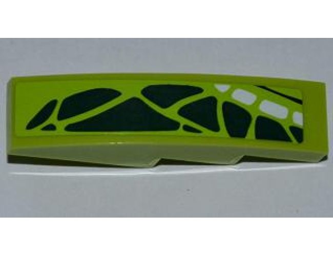 Slope, Curved 4 x 1 with Dark Green and White Scales Pattern Model Right (Sticker) - Set 9445