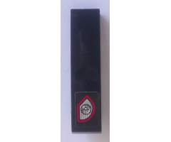 Slope, Curved 4 x 1 with Red and Silver Headlight Pattern Model Left Side (Sticker) - Set 8167