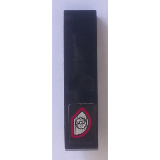 Slope, Curved 4 x 1 with Red and Silver Headlight Pattern Model Left Side (Sticker) - Set 8167