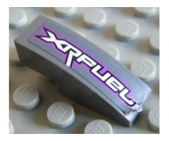 Slope, Curved 3 x 1 with 'XRFUEL' on Top Pattern Model Left (Sticker) - Set 8136