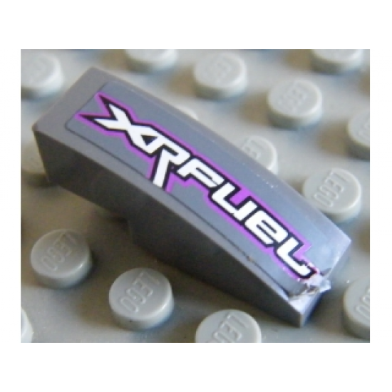 Slope, Curved 3 x 1 with 'XRFUEL' on Top Pattern Model Left (Sticker) - Set 8136