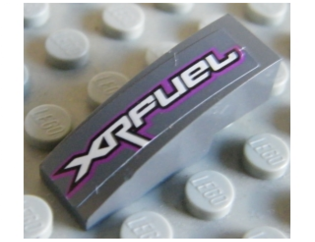 Slope, Curved 3 x 1 with 'XRFUEL' on Top Pattern Model Right (Sticker) - Set 8136