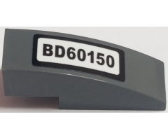 Slope, Curved 3 x 1 with 'BD60150' License Plate Pattern (Sticker) - Set 60150