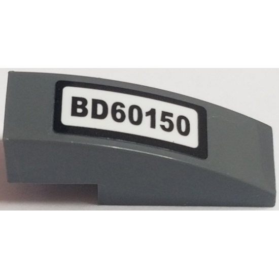 Slope, Curved 3 x 1 with 'BD60150' License Plate Pattern (Sticker) - Set 60150