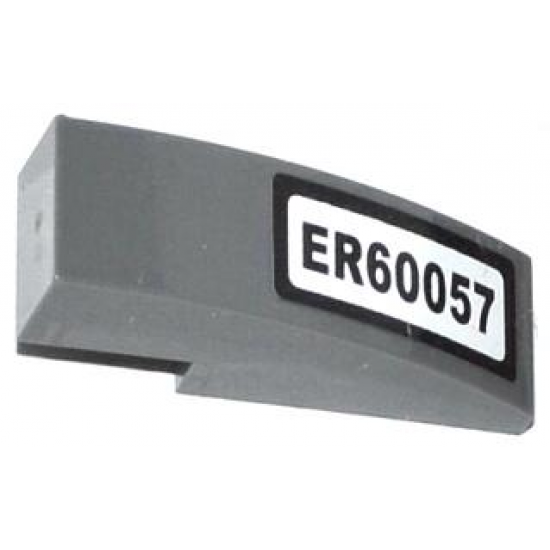 Slope, Curved 3 x 1 with 'ER60057' on White Background Pattern (Sticker) - Set 60057