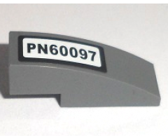 Slope, Curved 3 x 1 with 'PN60097' License Plate Pattern (Sticker) - Set 60097