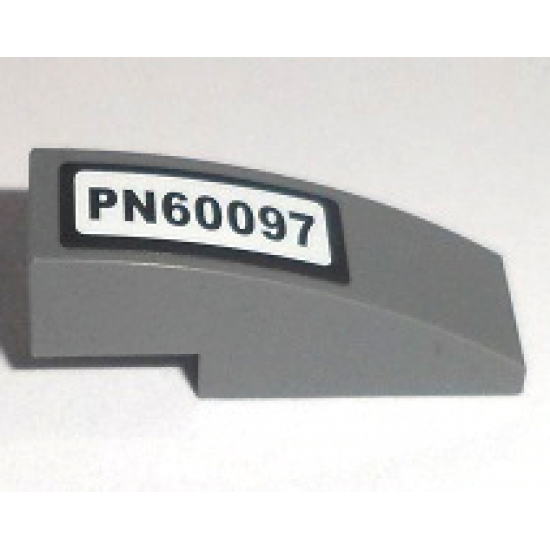 Slope, Curved 3 x 1 with 'PN60097' License Plate Pattern (Sticker) - Set 60097