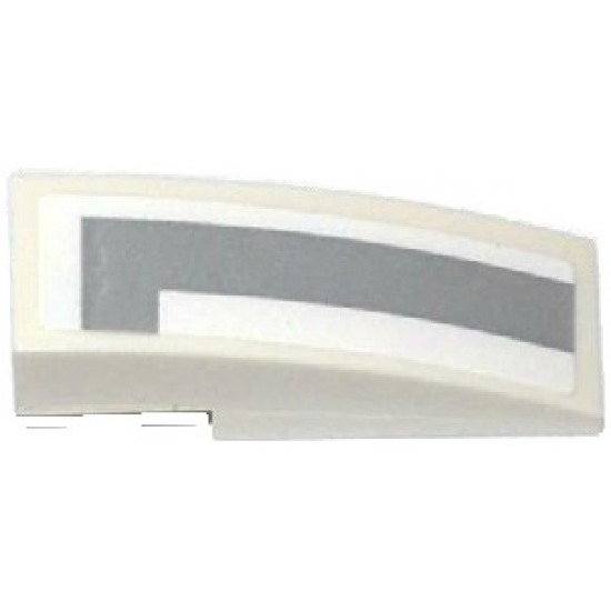 Slope, Curved 3 x 1 with Angled Light Bluish Gray Stripe Pattern Model Left Side (Sticker) - Set 75912