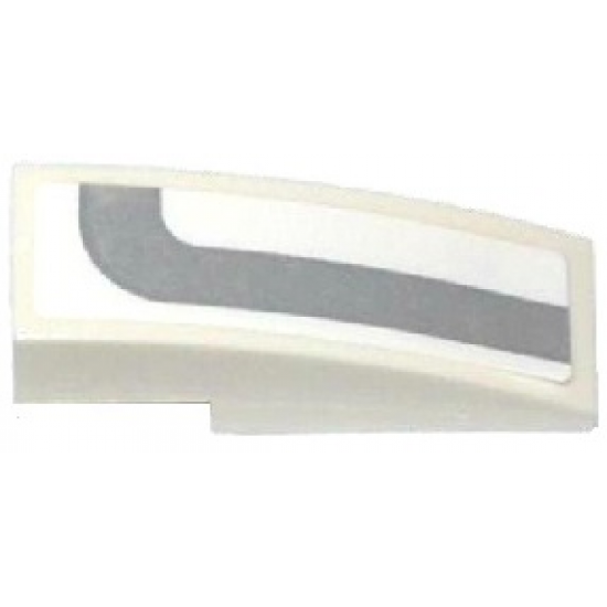 Slope, Curved 3 x 1 with Curved Light Bluish Gray Stripe Pattern Model Right Side (Sticker) - Set 75912