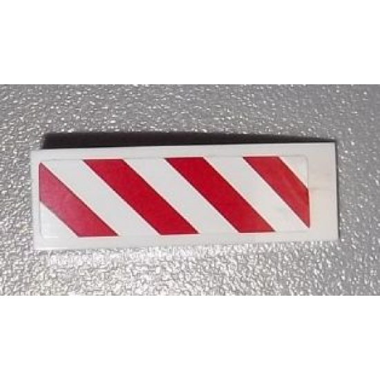 Slope, Curved 3 x 1 with Red and White Danger Stripes Pattern Model Right Side (Sticker) - Set 60003