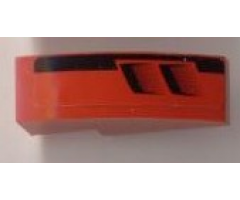 Slope, Curved 3 x 1 with Black Tail and Engine Pattern Model Left (Sticker) - Set 8124