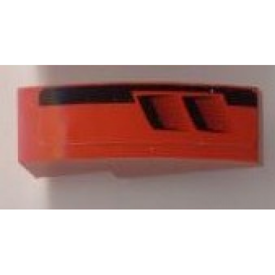 Slope, Curved 3 x 1 with Black Tail and Engine Pattern Model Left (Sticker) - Set 8124