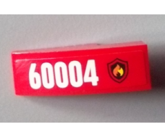 Slope, Curved 3 x 1 with Black and Yellow Fire Logo Badge and '60004' Pattern Model Right Side (Sticker) - Set 60004