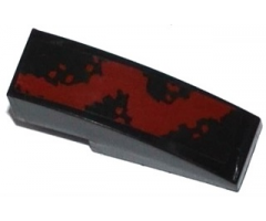 Slope, Curved 3 x 1 with Dark Red Spatter Pattern Left (Sticker) - Set 76020