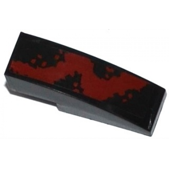 Slope, Curved 3 x 1 with Dark Red Spatter Pattern Left (Sticker) - Set 76020