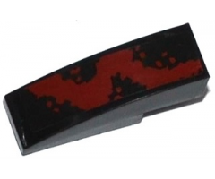 Slope, Curved 3 x 1 with Dark Red Spatter Pattern Right (Sticker) - Set 76020