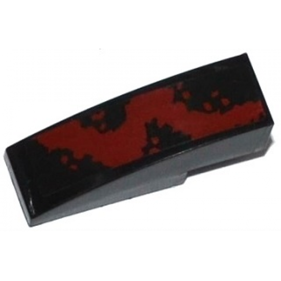 Slope, Curved 3 x 1 with Dark Red Spatter Pattern Right (Sticker) - Set 76020