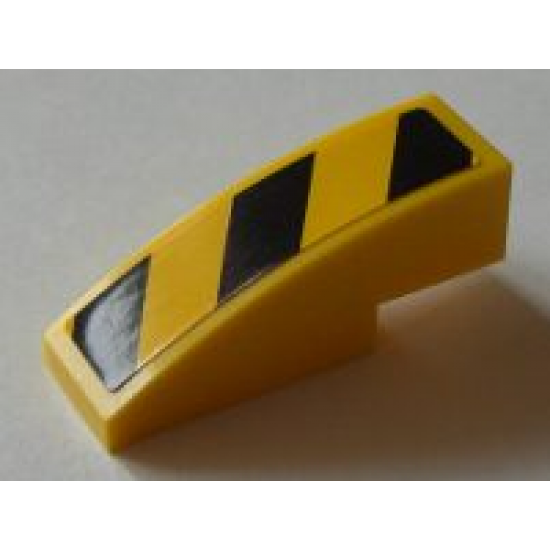 Slope, Curved 3 x 1 with Black and Yellow Danger Stripes Pattern, Model Left (Sticker) - Set 8043