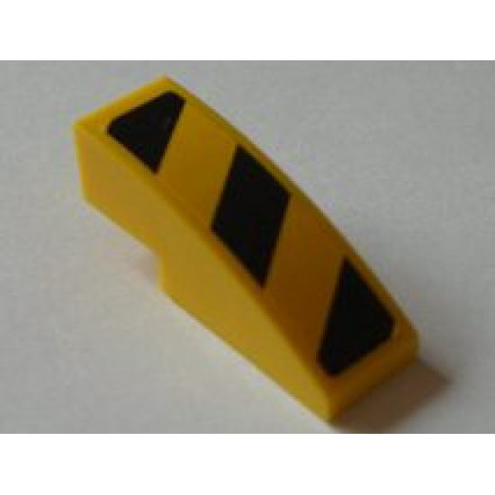 Slope, Curved 3 x 1 with Black and Yellow Danger Stripes Pattern, Model Right (Sticker) - Set 8043