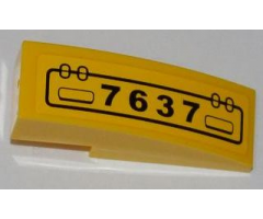 Slope, Curved 3 x 1 with Hatch and '7637' Pattern Model Right Side (Sticker) - Set 7637