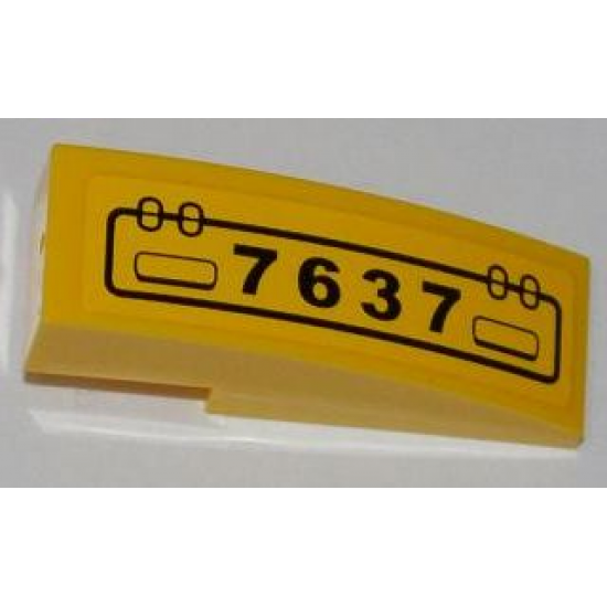 Slope, Curved 3 x 1 with Hatch and '7637' Pattern Model Right Side (Sticker) - Set 7637