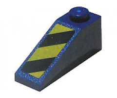 Slope 33 3 x 1 with Black and Yellow Danger Stripes Pattern Model Left (Sticker) - Set 7703