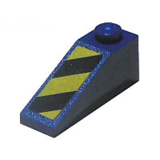 Slope 33 3 x 1 with Black and Yellow Danger Stripes Pattern Model Left (Sticker) - Set 7703